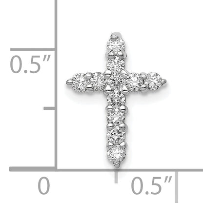 10K White Gold 10K Aa 1/3Ct. Diamond Cross Pendant