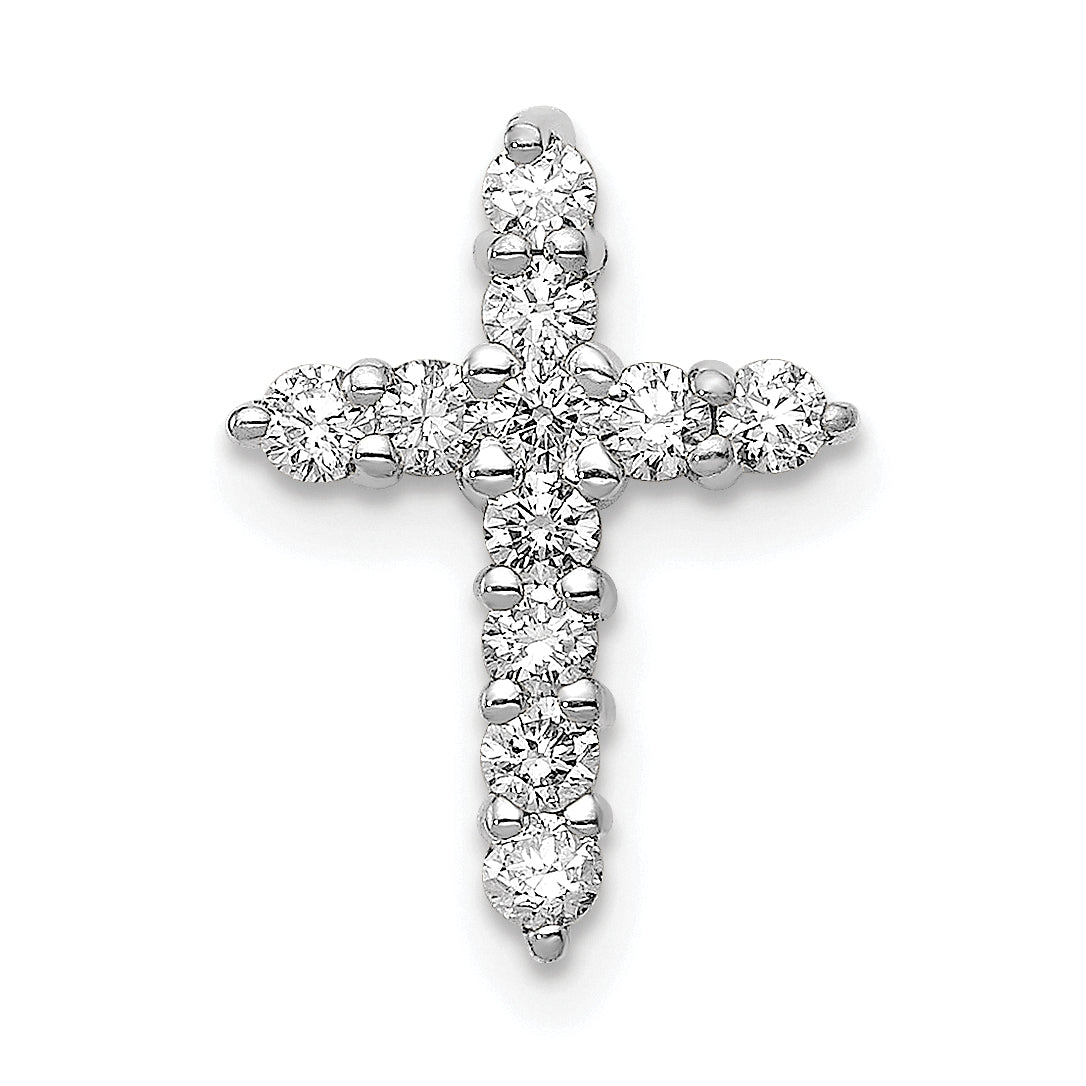 10K White Gold 10K Aa 1/3Ct. Diamond Cross Pendant