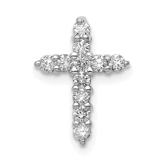 10K White Gold 10K Aa 1/3Ct. Diamond Cross Pendant