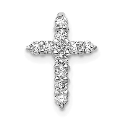 14k White Gold 1/3 Ct. Lab Grown Diamond VS/SI+ G+ Cross Chain Slide Pendant