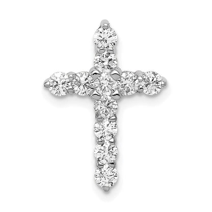 14k White Gold 3/4 Ct. Lab Grown Diamond VS/SI+ G+ Cross Chain Slide Pendant