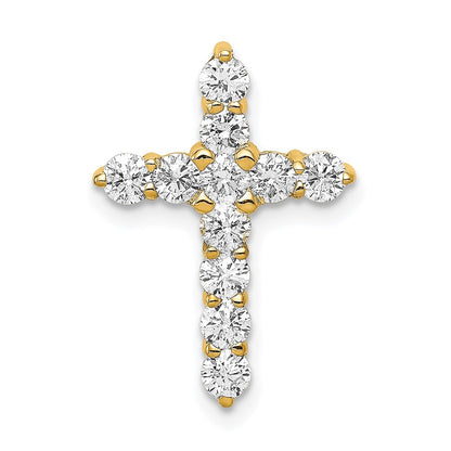 14k Yellow Gold 3/4 Ct. Lab Grown Diamond VS/SI+ G+ Cross Chain Slide Pendant