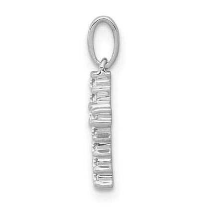 10K White Gold 10K Diamond Latin Cross Pendant