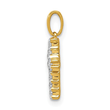 14k Yellow Gold 1/10 Ct. Lab Grown Diamond VS/SI+ G+ Latin Cross Pendant