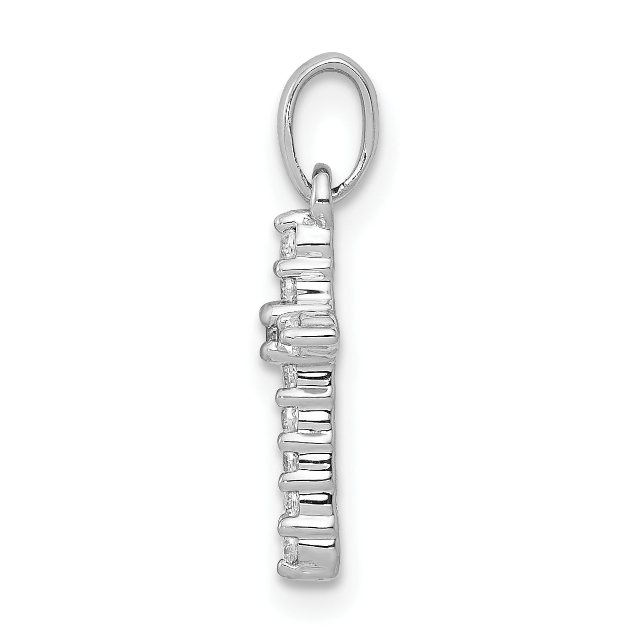 10K White Gold 10K Polished Diamond Cross Pendant