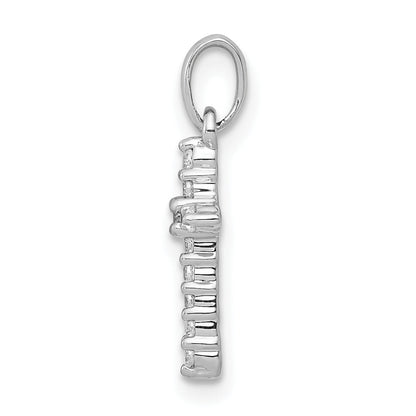 10K White Gold 10K Polished Diamond Cross Pendant