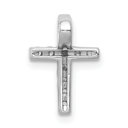 10K White Gold 10K 1/5Ct. Diamond Latin Cross Chain Slide