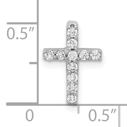 10K White Gold 10K 1/5Ct. Diamond Latin Cross Chain Slide