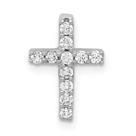 10K White Gold 10K 1/5Ct. Diamond Latin Cross Chain Slide