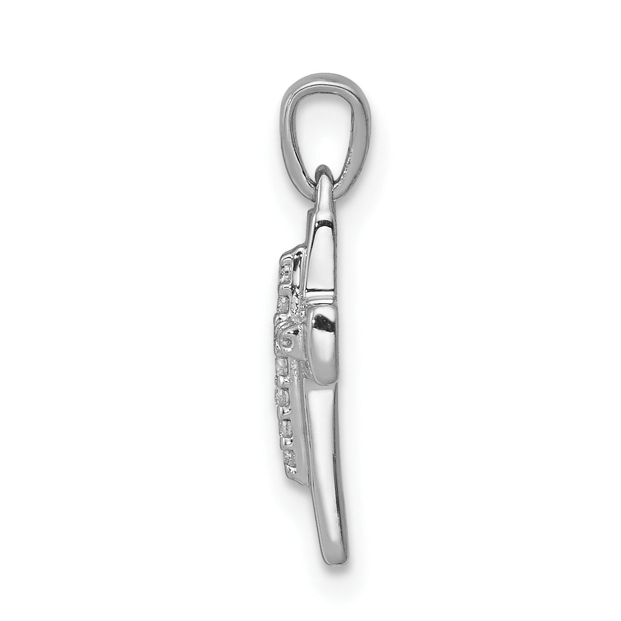 10K White Gold 10K Diamond Cross Pendant