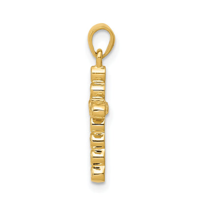 10K Yellow Gold 10K Polished 1/10Ct. Diamond Cross Pendant