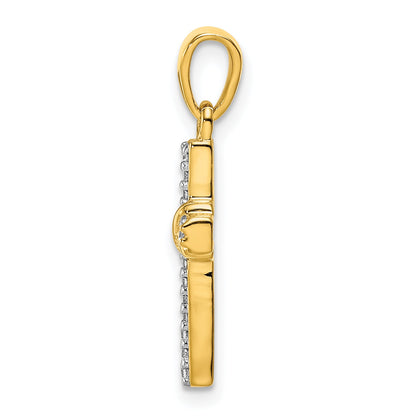 10K Yellow Gold 10K 1/6Ct. Diamond Latin Cross Pendant