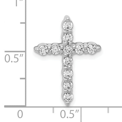 10K White Gold 10K 1/2Ct. Diamond Cross Chain Slide