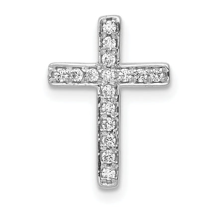 10K White Gold 10K 1/6Ct. Diamond Latin Cross Chain Slide