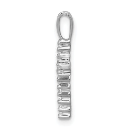 10K White Gold 10K 1/6Ct. Diamond Latin Cross Pendant