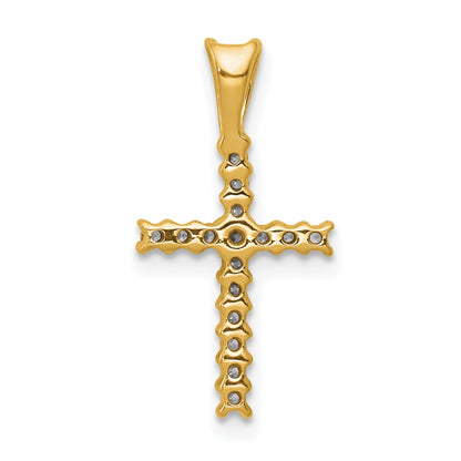 14k Yellow Gold 1/6 Ct. Lab Grown Diamond VS/SI+ G+ Cross Pendant