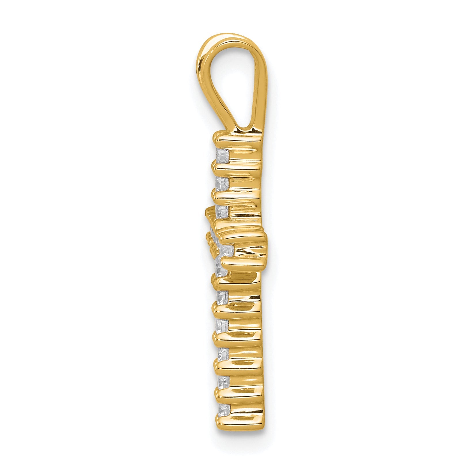 10K Yellow Gold 10K Diamond Latin Cross Pendant