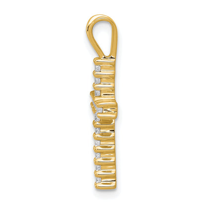 10K Yellow Gold 10K Diamond Latin Cross Pendant