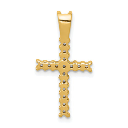10K Yellow Gold 10K Diamond Latin Cross Pendant