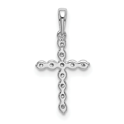 10K White Gold 10K 1/10Ct. Diamond Cross Pendant