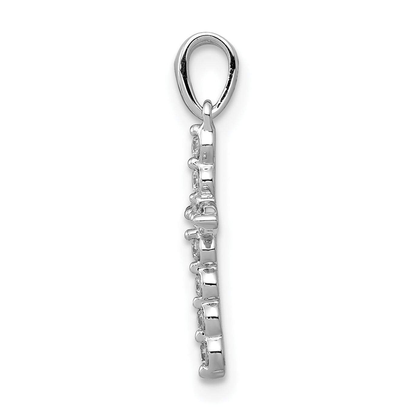14K White Gold 1/10Ct. Diamond Cross Pendant