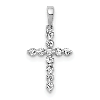 14K White Gold 1/10Ct. Diamond Cross Pendant