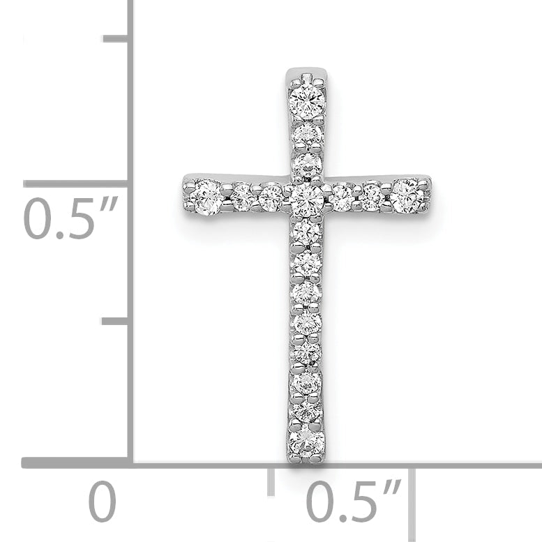 10K White Gold 10K 1/5Ct. Diamond Latin Cross Chain Slide