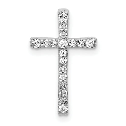 10K White Gold 10K 1/5Ct. Diamond Latin Cross Chain Slide