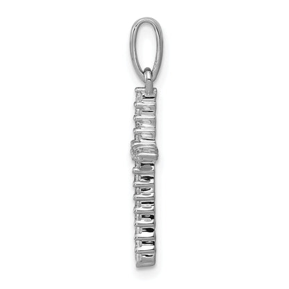 10K White Gold 10K 1/6Ct. Diamond Cross Pendant
