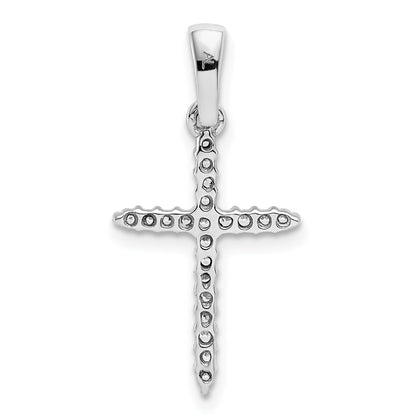 10K White Gold 10K 1/6Ct. Diamond Cross Pendant