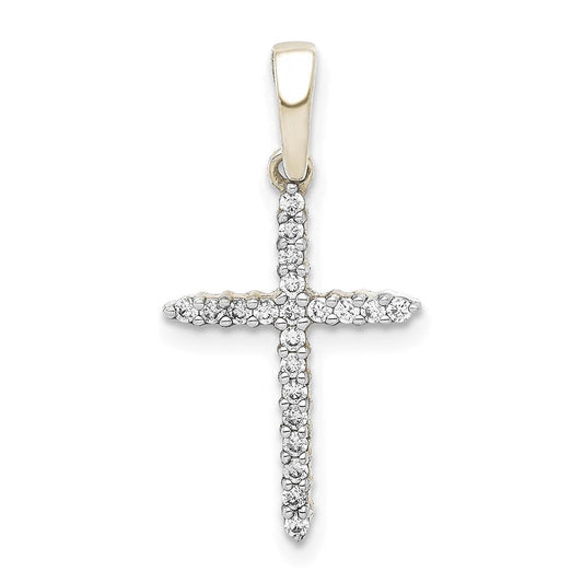 10K White Gold 1/6ct. Diamond Cross Pendant