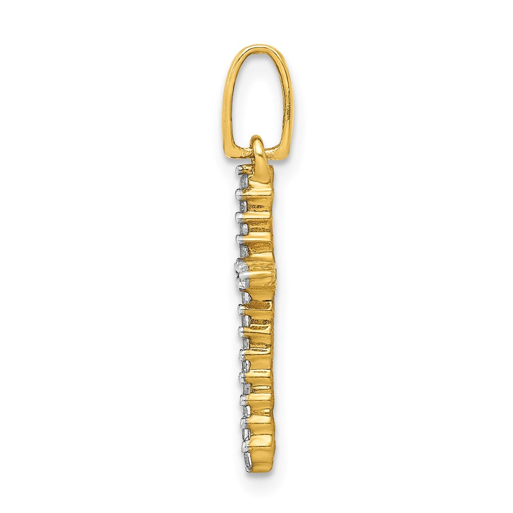 18K Yellow Gold 1/6ct. Diamond Cross Pendant