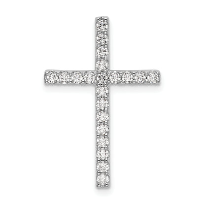 10k White Gold 1/2 Ct. Lab Grown Diamond VS/SI+ G+ Cross Chain Slide Pendant