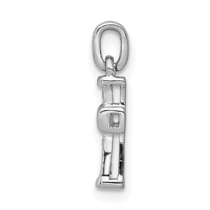 10K White Gold 10K Small 1/20Ct. Diamond Latin Cross Pendant