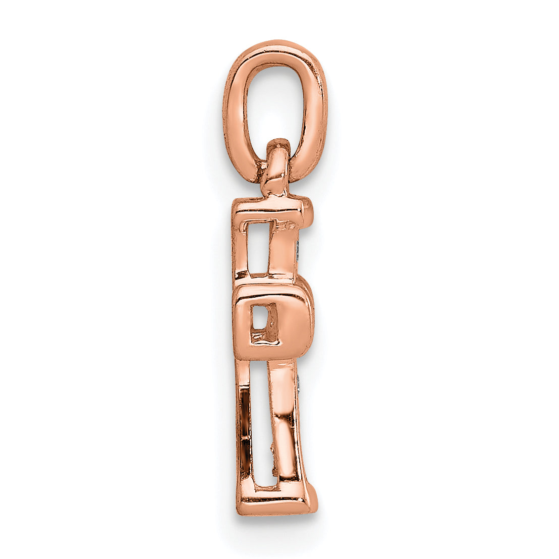 14K Rose Gold Small 1/20Ct. Diamond Latin Cross Pendant