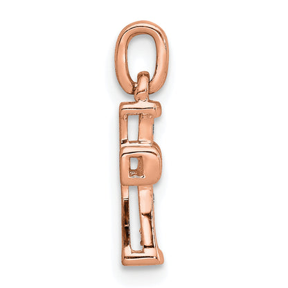 14K Rose Gold Small 1/20Ct. Diamond Latin Cross Pendant
