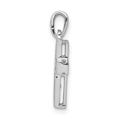 10K White Gold 10K 1/6Ct. Diamond Latin Cross Pendant