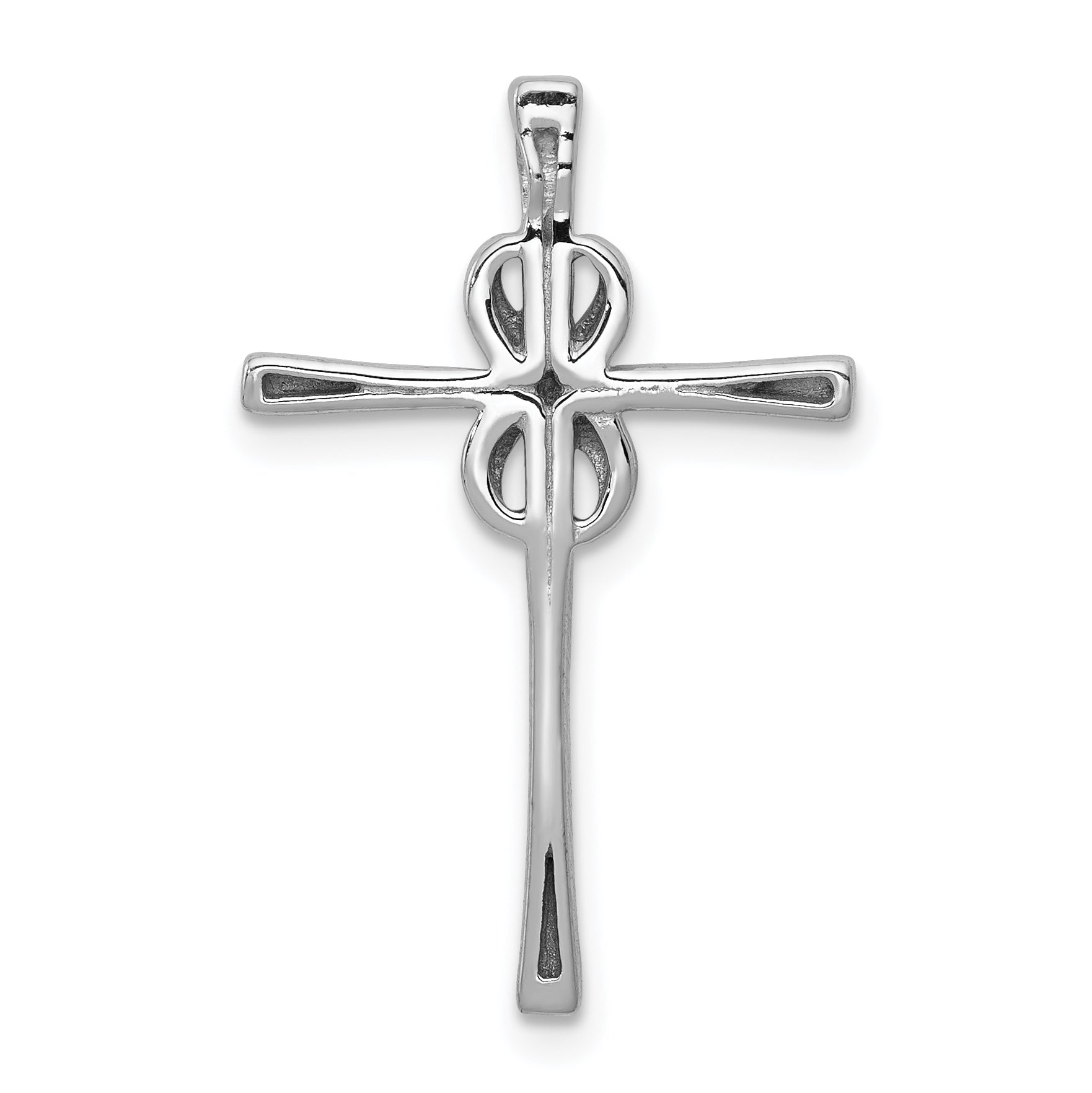 10K White Gold 10K .03Ct. Diamond Infinity Cross Chain Slide