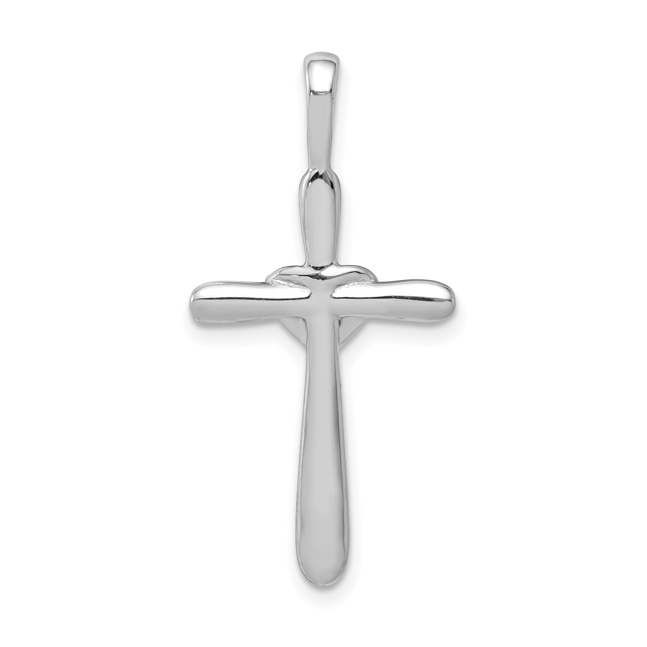 10K White Gold 10K 1/10Ct. Diamond Cross W/Heart Pendant