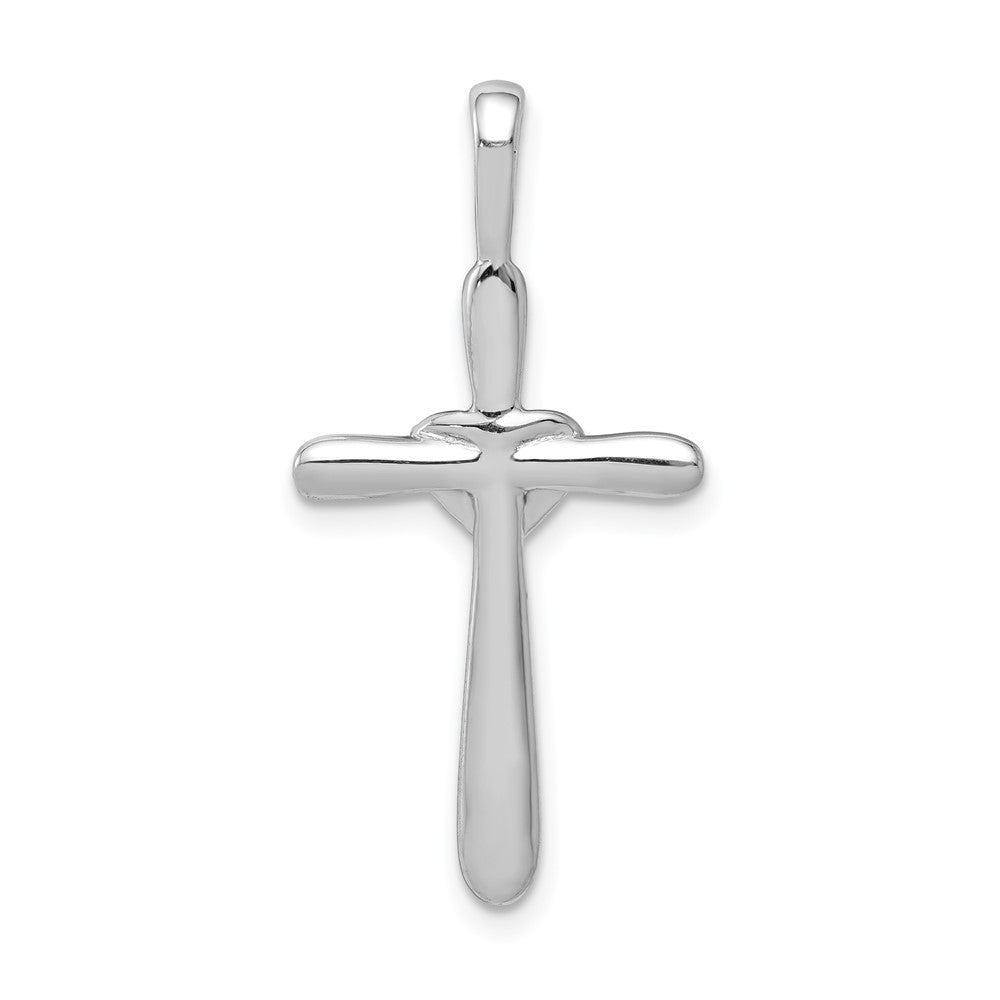14K White Gold 1/10Ct. Diamond Cross Heart Pendant