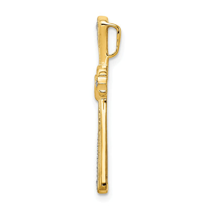10K Yellow W/Rhodium 10K Rhodium Diamond Cross Pendant