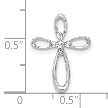 10K White Gold 10K 1/20Ct. Diamond Cross Chain Slide