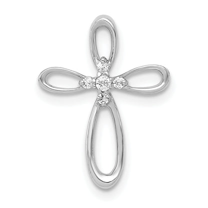 10K White Gold 10K 1/20Ct. Diamond Cross Chain Slide