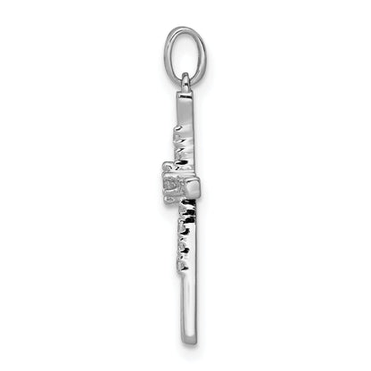 10K White Gold 10K 1/10Ct. Diamond Cross Pendant
