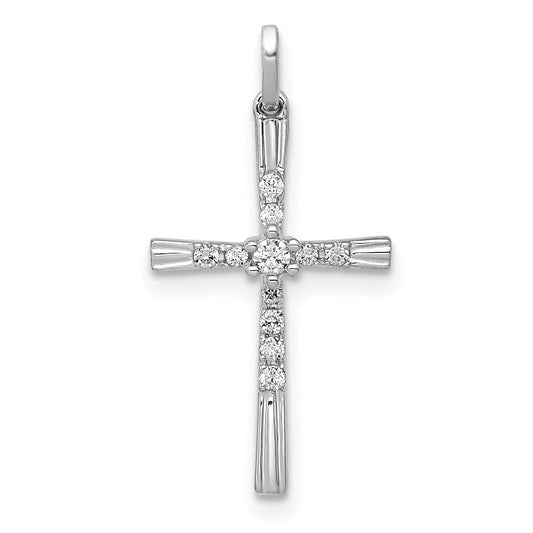 10K White Gold 10K 1/10Ct. Diamond Cross Pendant