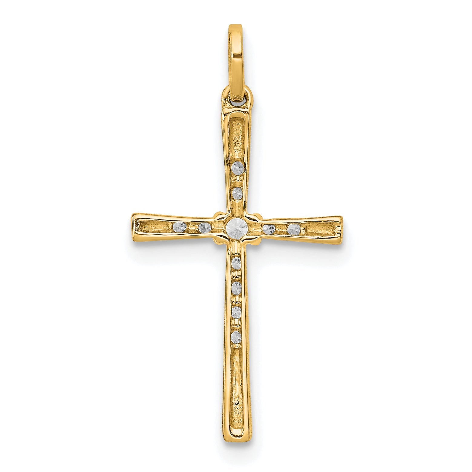 10K Yellow Gold 10K 1/10Ct. Diamond Cross Pendant