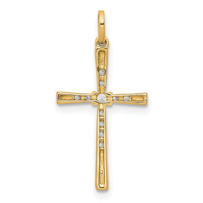 10K Yellow Gold 10K 1/10Ct. Diamond Cross Pendant
