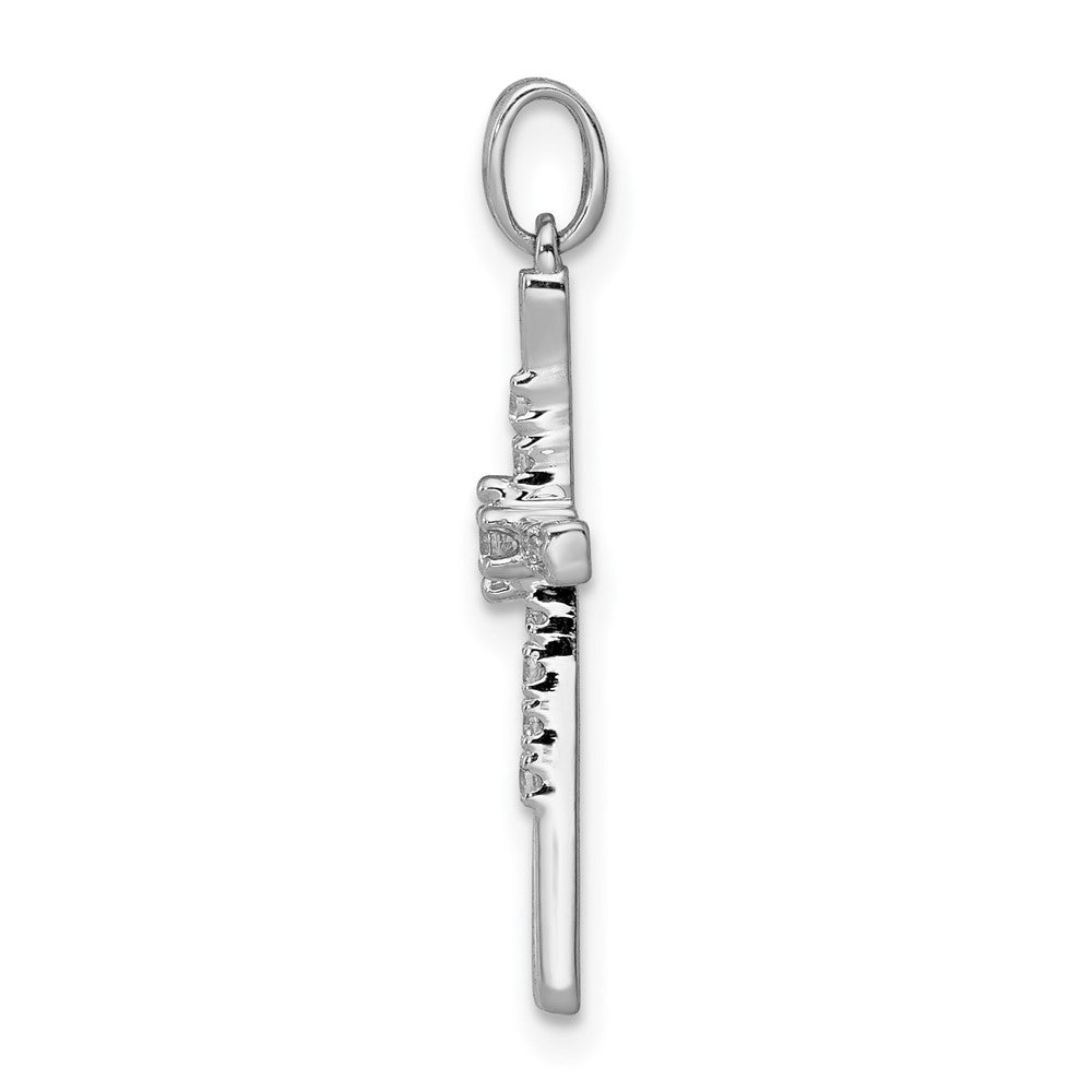 14K White Gold 1/10Ct. Diamond Cross Pendant