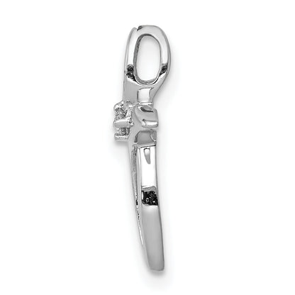 10K White Gold 10K Aa Diamond Cross Pendant