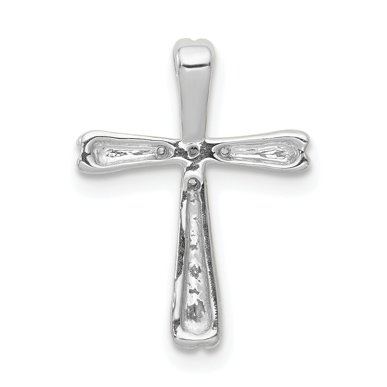 10K White Gold 10K 1/20Ct. 5-Stone Diamond Cross Chain Slide